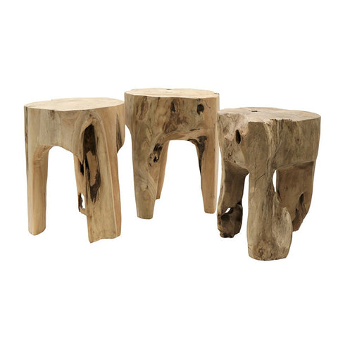 Crusoe Teak Tooth Side Table