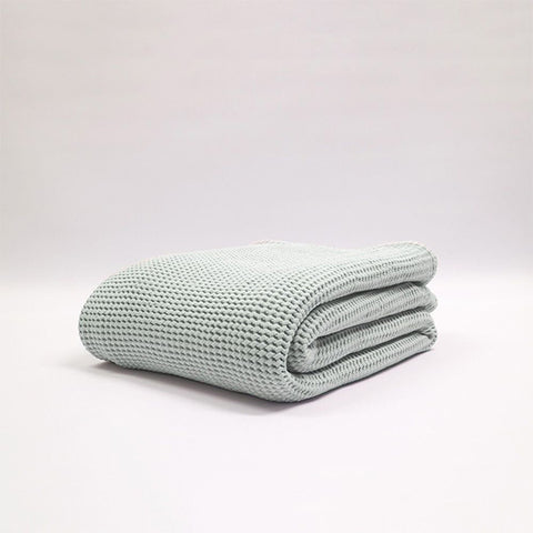 Bliss Waffle Throw | Duck Egg