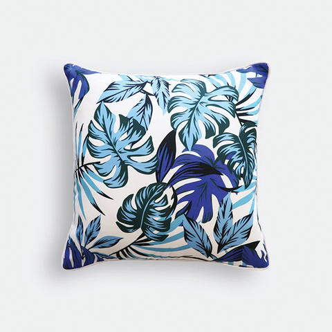 Tropical Monstera Cushion | Blue