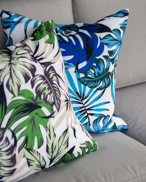 Tropical Monstera Cushion | Blue